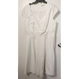 Bb Online Dress Women's White 3XL Retro Vintage Cocktail Party Dress Cotton